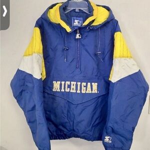 Vintage 90’s University Michigan Wolverines Pullover Starter Jacket Size Large